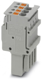 Plug, push-in connection, 0.14-1.5 mm², 4 pole, 17.5 A, 6 kV, gray, 3212536