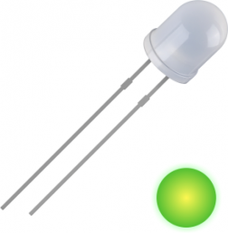 LED, THT, Ø 5 mm, green/yellow, 569 nm, 700 mcd, 30°, 2111O170
