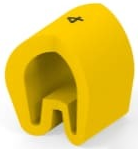 PVC cable maker, imprint "4", (L) 4.5 mm, max. bundle Ø 3.2 mm, yellow, EC5100-000