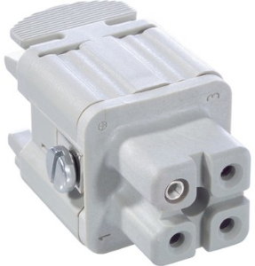 Socket contact insert, H-A 3, 3 pole, equipped, screw connection, with PE contact, 10421000
