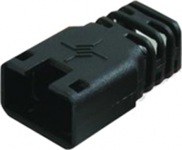 Bend protection grommet, cable Ø 6 mm, without detent lever protection, L 22.35 mm, plastic, black
