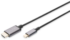 Adapter cable, USB type C, HDMI type A, 1.8 m, black, DA-70821