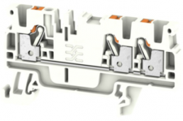 Through terminal block, push-in connection, 0.5-2.5 mm², 3 pole, 24 A, 8 kV, white, 1521890000