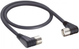 Sensor actuator cable, M23-cable plug, angled to M23-cable socket, angled, 19 pole, 0.5 m, PUR, black, 934636120