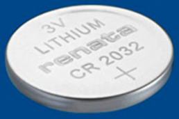 Lithium-button cell, CR2032, 3 V, 225 mAh