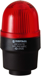 LED permanent light, Ø 58 mm, red, 24 V AC/DC, IP65