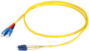 FO patch cable, LC duplex to SC duplex, 0.5 m, OS2, singlemode 9/125 µm