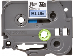 Labelling tape cartridge, 18 mm, tape blue, font black, 8 m, TZE-541