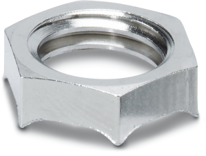 Counter nut, M16, 19 mm, silver, 1411268