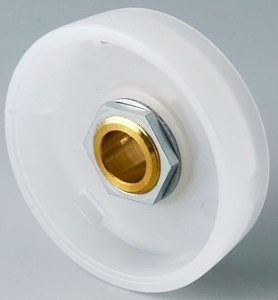 Rotary knob, 8 mm, polycarbonate, transparent, Ø 41 mm, H 14 mm, B8241081