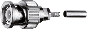 BNC plug 50 Ω, RD-316, crimp connection, straight, 100023347