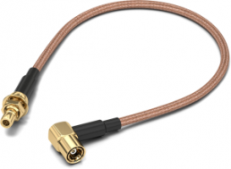 Coaxial cable, SMB plug (angled) to SMB jack (straight), 50 Ω, RG-316/U, grommet black, 152.4 mm, 65503110515301