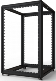 24 U cabinet rack, mobile, (H x W x D) 1200 x 800 x 800 mm, steel, black gray, 20630-200