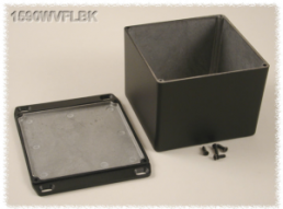Aluminum die cast enclosure, (L x W x H) 119 x 120 x 94 mm, black (RAL 9005), IP65, 1590WVFLBK