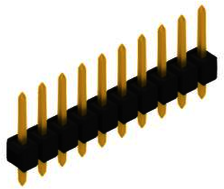 Pin header, 10 pole, pitch 2.54 mm, straight, black, 10046132