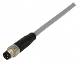 Sensor actuator cable, M8-cable plug, straight to open end, 4 pole, 2 m, PVC, gray, 21348000481020