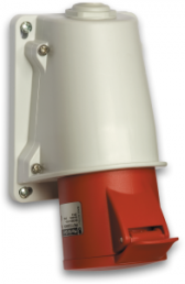 CEE wall socket, 4 pole, 32 A/380-415 V, red, IP44, PKY32W434