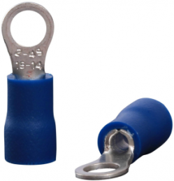 Insulated ring cable lug, 1.5-2.5 mm², 4.3 mm, M4, blue