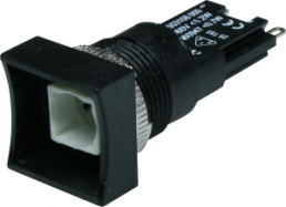 Signal lamp, illuminable, waistband rectangular, front ring black, mounting Ø 16.2 mm, TH553108000