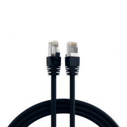 Patch cable, RJ45 plug, straight to RJ45 plug, straight, Cat 8.1, S/FTP, LSZH, 1 m, black