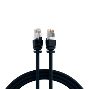 Patch cable, RJ45 plug, straight to RJ45 plug, straight, Cat 8.1, S/FTP, LSZH, 0.5 m, black