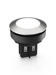 RAFIX 30 FS+, signal lamp, round collar, lamp red/ green, bezel white, Flat quick-connect terminal