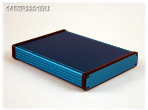 Aluminum enclosure, (L x W x H) 220 x 165 x 31 mm, blue, IP54, 1455R2201BU