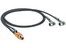 Sensor actuator cable, M12-cable plug, straight to M12-cable socket, angled, 4 pole, 0.3 m, PUR, black, 4 A, 43561