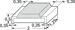Resistor, thick film, SMD 0805 (2012), 1.07 kΩ, 0.125 W, ±1 %, RC0805FR-071K07L