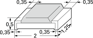 Resistor, thick film, SMD 0805 (2012), 0 Ω, 0.125 W, ±1 %, RC0805FR-070RL