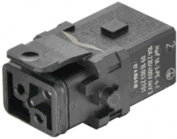 Socket contact insert, 1A, 3 pole, crimp connection, with PE contact, 09100032701