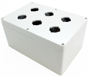 Polycarbonate push button enclosure, (L x W x H) 240 x 160 x 120 mm, light gray (RAL 7035), IP66, 1554PB6B