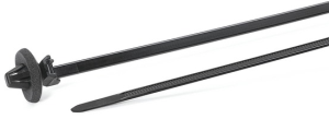 Cable tie with spreader foot, polyamide, (L x W) 200 x 1.3 mm, bundle-Ø 4 to 45 mm, black, -40 to 105 °C