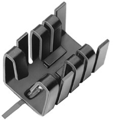 Clip-on heatsink, 28.58 x 14.5 x 13.51 mm, 21 K/W, black anodized