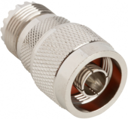 Coaxial adapter, 50 Ω, N plug to UHF socket, straight, 000-4400