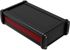 Aluminum Profile enclosure, (L x W x H) 180 x 106 x 49 mm, black/red (RAL 9005), IP65, 007501011