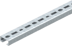 DIN rail, perforated, 15 mm, W 30 mm, steel, galvanized, 1109782