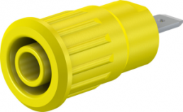 4 mm socket, flat plug connection, mounting Ø 12.2 mm, CAT III, yellow, 49.7079-24