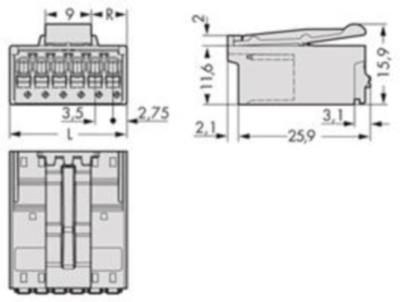 2091-1523/002-000 WAGO PCB Connection Systems Image 2