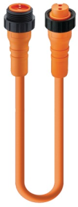 Sensor actuator cable, 7/8"-cable plug, straight to open end, 2 pole, 5 m, PVC, orange, 12 A, 20155