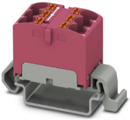 Distribution block, push-in connection, 0.2-6.0 mm², 6 pole, 32 A, 6 kV, pink, 3273675