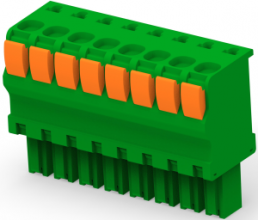 PCB terminal, 8 pole, pitch 3.81 mm, AWG 30-14, 9 A, push-in spring connection, green, 1986720-8