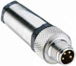 Plug, M8, 4 pole, solder connection, screw locking, straight, 11653