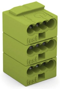 Socket terminal block, 2 pole, 5.0-6.0 mm², clamping points: 4, light green, clamp connection, 6 A