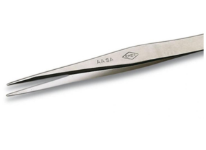ESD precision tweezers, uninsulated, antimagnetic, stainless steel, 127 mm, AASA