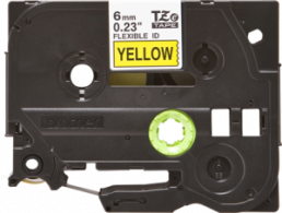 Labelling tape cartridge, 6 mm, tape yellow, font black, 8 m, TZE-FX611