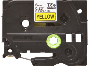 Labelling tape cartridge, 6 mm, tape yellow, font black, 8 m, TZE-FX611