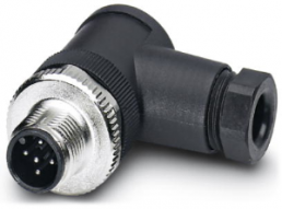 Plug, M12, 5 pole, screw connection, screw locking, angled, 1663129