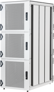 52 U data/network cabinet, 2 compartments, (H x W x D) 2450 x 600 x 1000 mm, IP20, steel, white/black gray, 12130-257