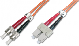 FO duplex patch cable, ST to SC, 2 m, OM2, multimode 50/125 µm